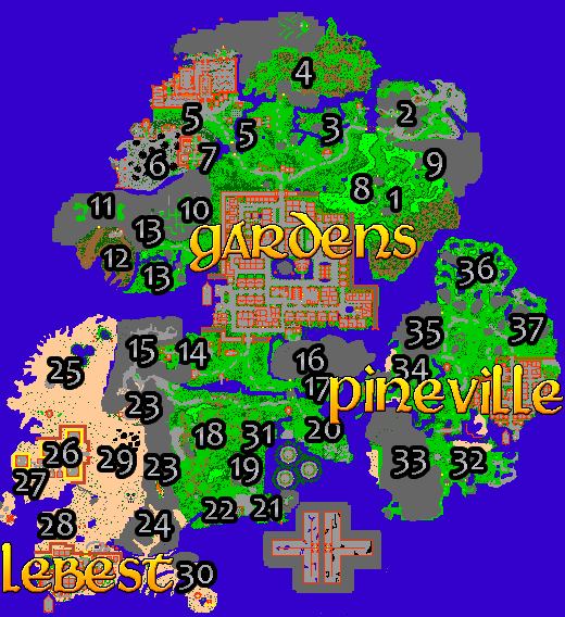 Mapa de Gardens, Lebest & Pineville City